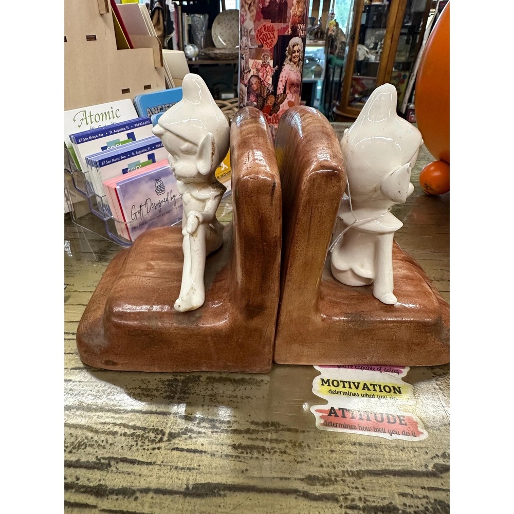 Vintage Creepy Elf Bookends